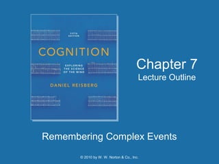 © 2010 by W. W. Norton & Co., Inc.
Remembering Complex Events
Chapter 7
Lecture Outline
 