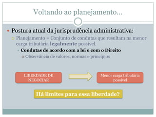 Voltando ao planejamento...Quais os requisitos?Prática de atos lícitosPrática de condutas negativamente reguladas pelo ordenamentoNem permissão, nem proibiçãoGirassol S.A.Incorporação“às avessas”Utilização de prejuízos fiscaisVioleta Ltda.