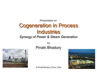 Presentation on   Cogeneration in Process Industries Synergy of Power & Steam Generation by Pinaki Bhadury 