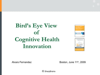 Bird’s Eye View  of  Cognitive Health Innovation Alvaro Fernandez  Boston, June 11 th , 2009 ©  SharpBrains 