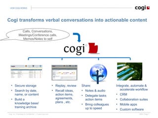 Cogi: Multiply your productivity by applying Conversation capture ...