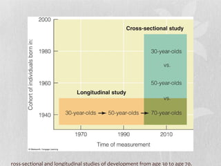 Cross-sectional and longitudinal studies of development from age 30 to age 70. 