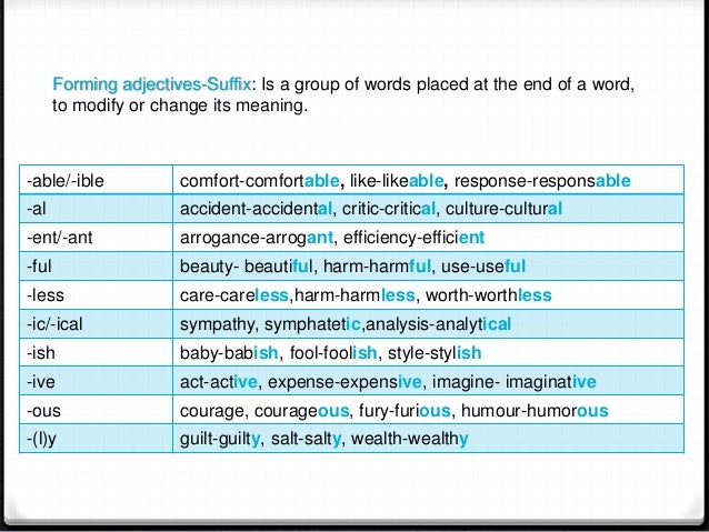 Cognates, prefixes and suffixes