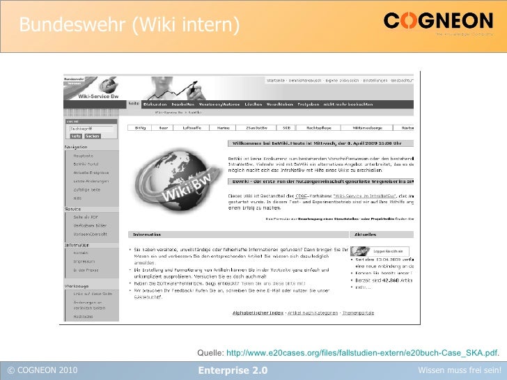Cogneon Presentation Enterprise 2 0 Gfwm Stammtisch 2010 03 11