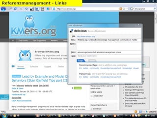 Delicious - Bookmarks Persönliches Wissensmanagement Referenzmanagement - Links 