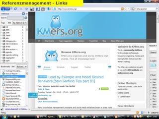 Delicious - Sidebar Persönliches Wissensmanagement Referenzmanagement - Links 