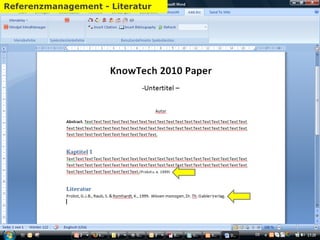 Zotero - Word Persönliches Wissensmanagement Referenzmanagement - Literatur 