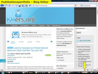 Delicious - Bookmarks Persönliches Wissensmanagement Publikationsportfolio – Blog Editor 