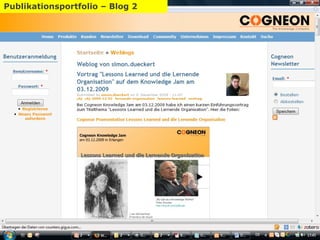 Blog - Cogneon Persönliches Wissensmanagement Publikationsportfolio – Blog 2 