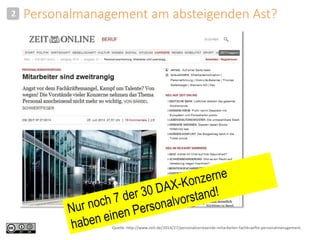 2 Personalmanagement am absteigenden Ast? 
Quelle: http://www.zeit.de/2014/27/personalvorstaende-mitarbeiter-fachkraefte-personalmanagement. 
 
