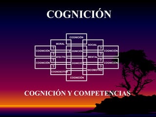COGNICIÓNCOGNICIÓNMORALSOCIAL??COGNICIÓNCOGNICIÓNCOGNICIÓN??AFECTIVAMENTAL??COGNICIÓNCOGNICIÓNCOGNICIÓN??PSICOMOTRIZCOGNOSCITIVACOGNICIÓNCOGNICIÓN Y COMPETENCIAS