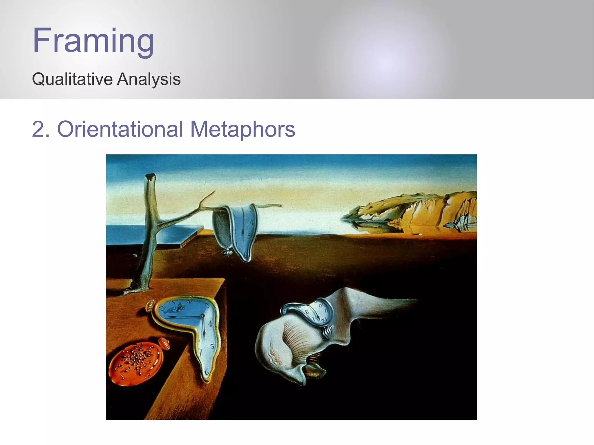 Framing
Qualitative Analysis
2. Orientational Metaphors