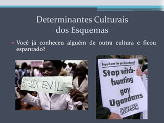 Determinantes Culturais dos EsquemasVocê já conheceu alguém de outra cultura e ficou espantado?
