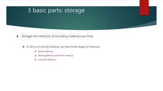 Cognition: memory and its parts | PPTX
