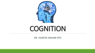 COGNITION
DR. HADEYA ANJUM (PT)
1
 
