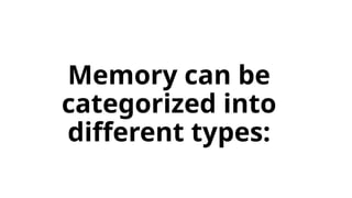 Cognition, Memory, and Intelligence pptx | PPTX