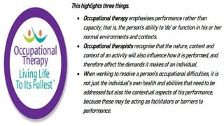 Cognition and Occupational Performance