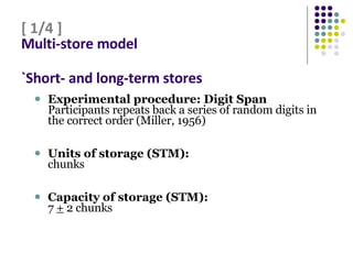 Cognitive 08 - 04 short term memory | PPT