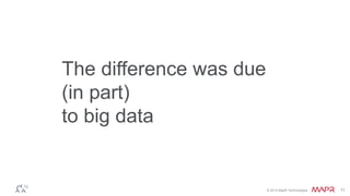© 2014 MapR Technologies 11 
The difference was due 
(in part) 
to big data 
 