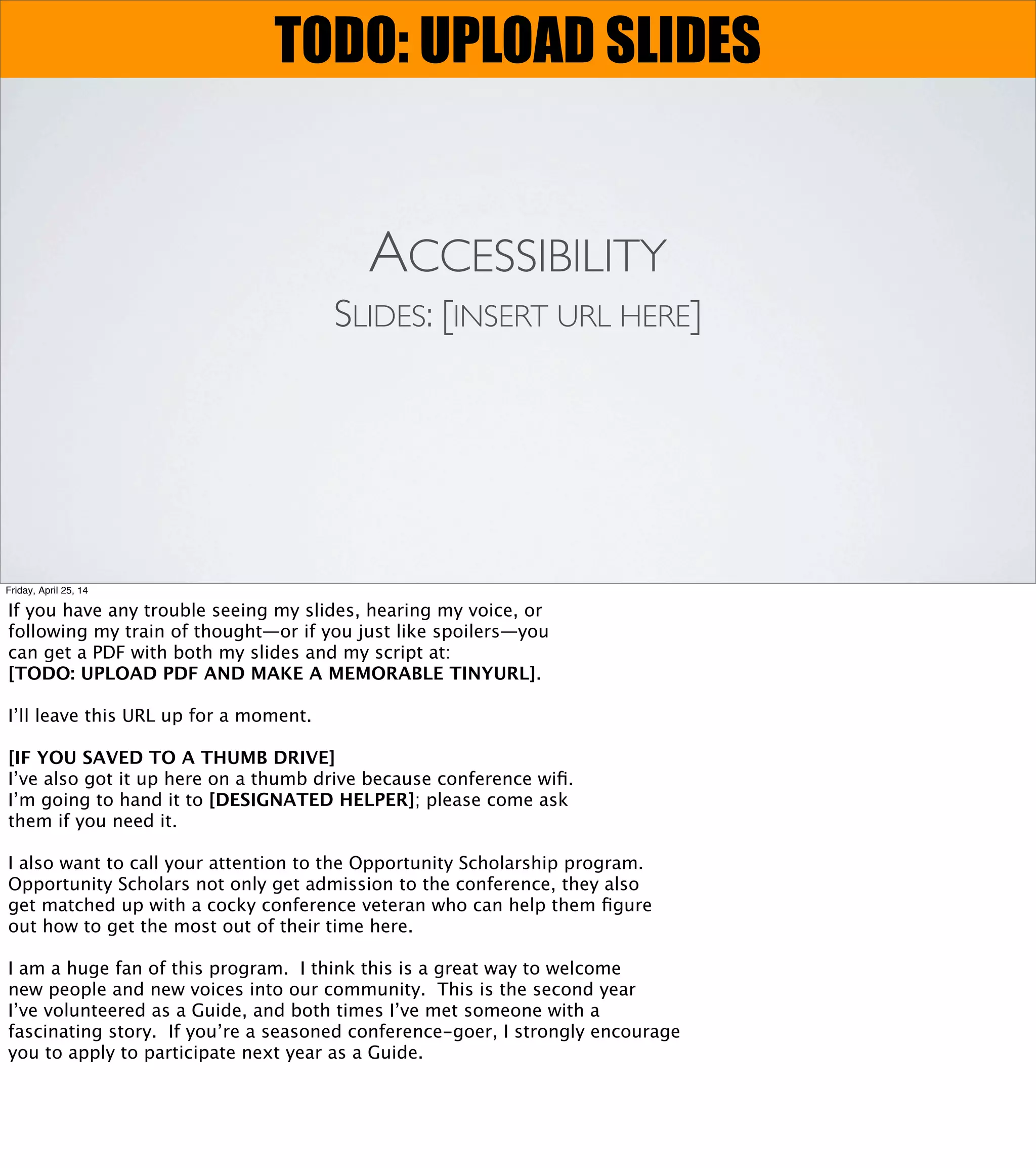 Existing in thought or as an idea
but not having a physical or
concrete existence
ABSTRACT
Friday, April 25, 14
As software developers, we deal in abstractions.
I asked Google to "deﬁne abstract", and here’s what it said:
[REVEAL] "existing in thought or as an idea but not
having a physical or concrete existence".
I usually prefer deﬁning things in terms of what they are, but in this
case I ﬁnd the negative deﬁnition extremely telling. Abstract things
are hard for us to think about precisely because they don't have a
physical or concrete existence.
 
