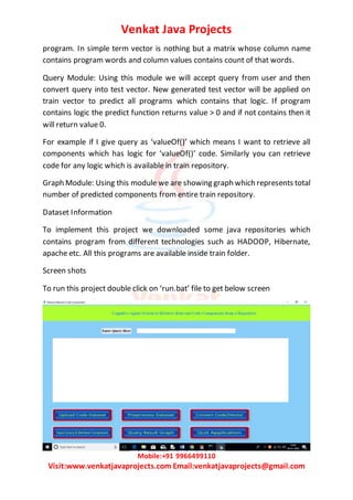 Cognitive agent system to retrieve relevant code components from a ...