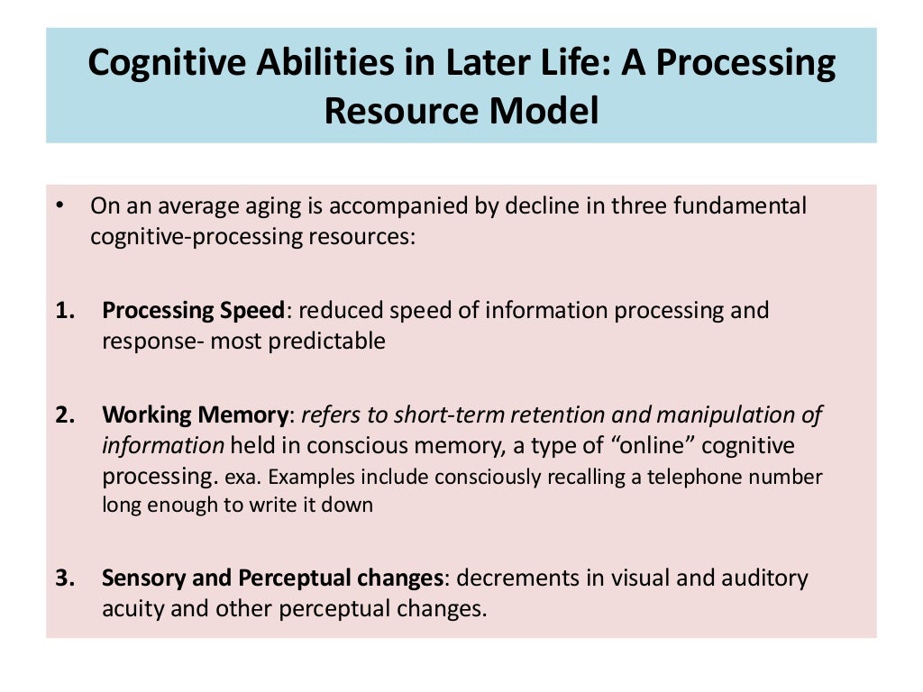 Aging concept and Cognitive aging