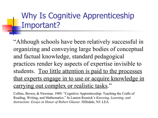 Cognitive Apprenticeship | PPT