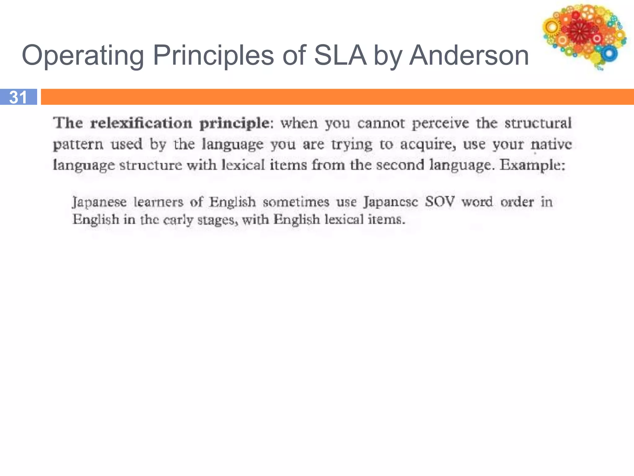 Operating Principles of SLA by Anderson
31
 