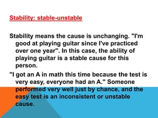 Stability Example Psych Cognitive, Humanistic approach on motivation | PPTX