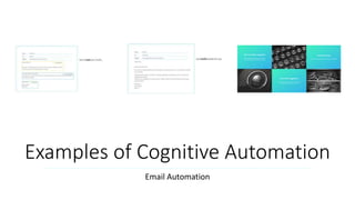 Examples of Cognitive Automation
Email Automation
 
