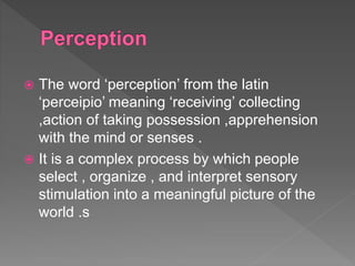Latin Perception Cognitive behaviour | PPTX