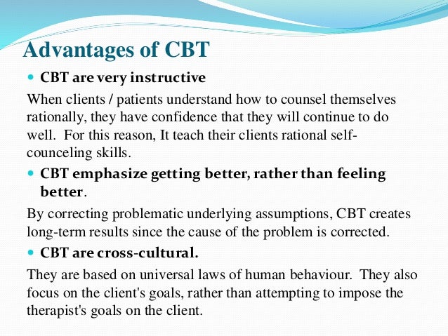 advantages and disadvantages of cognitive behavioural therapy