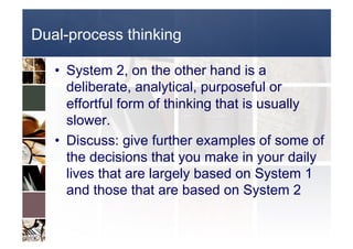 Dual Thinking Examples Cognitive biases | PDF