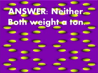 ANSWER: Neither.
Both weight a ton.
 