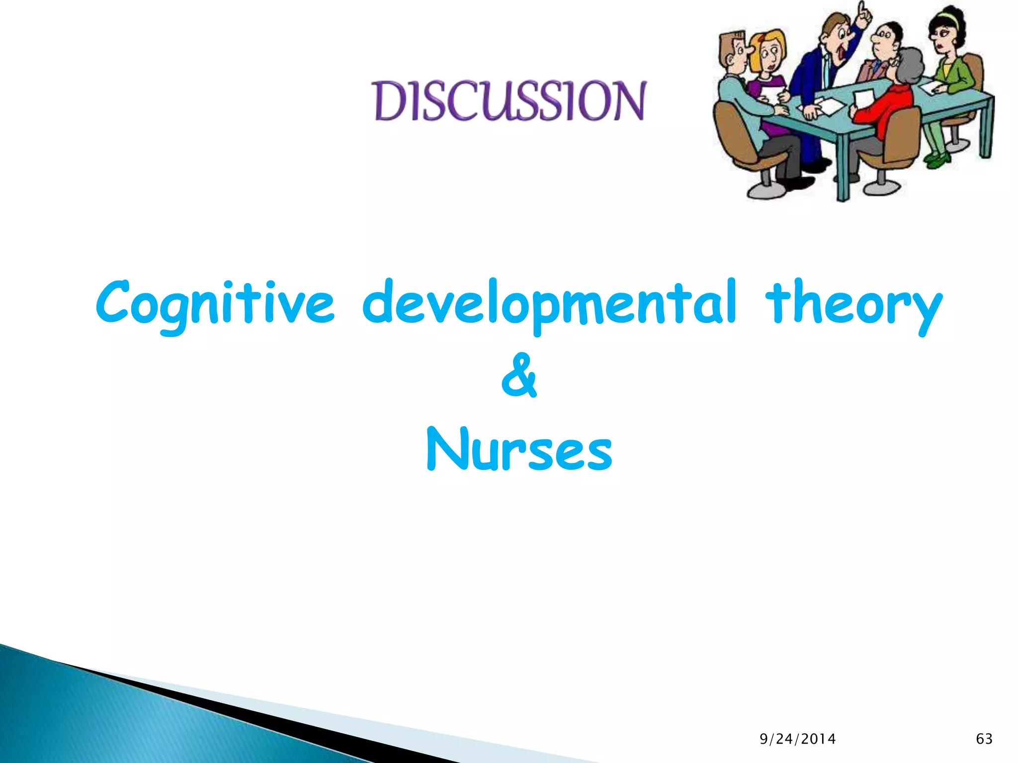 Cognitive developmental theory 
& 
Nurses 
9/24/2014 63 
 
