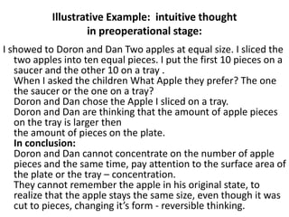 Cognitive development including piaget's theory(mainly in pre-school ...