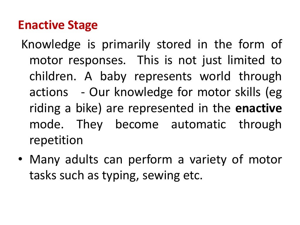 bruner theory of cognitive development slideshare