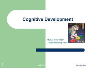Cognitive Development HDEV 4110-01SP Jane Bernzweig, PhD 
