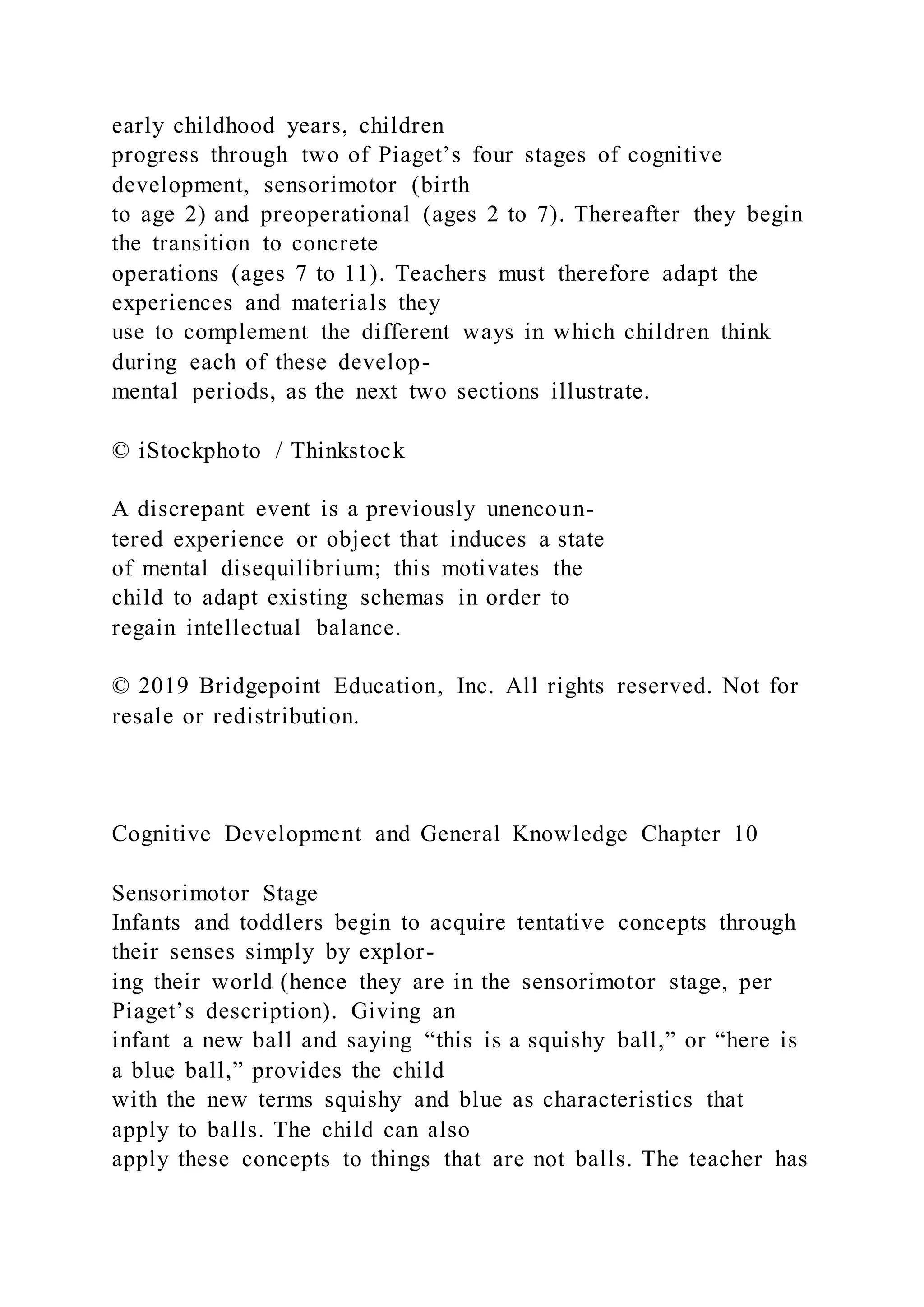 Cognitive Development, Mathematics, and Science Learnin | DOCX