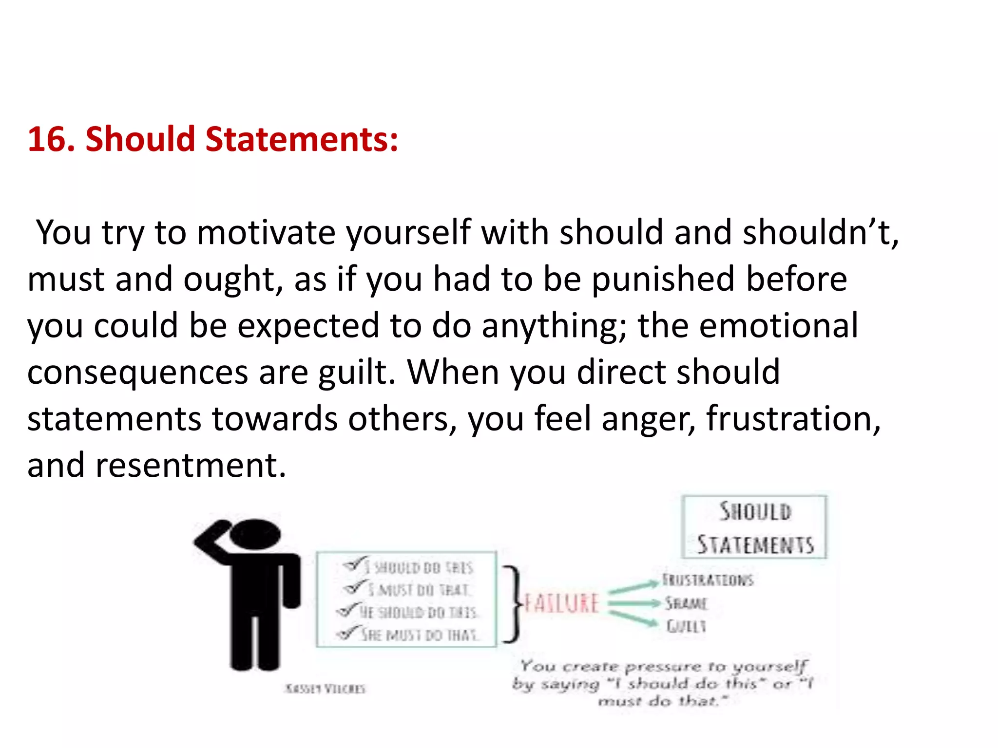 Should Statements Cognitive distortions and cognitive therapy | PPTX