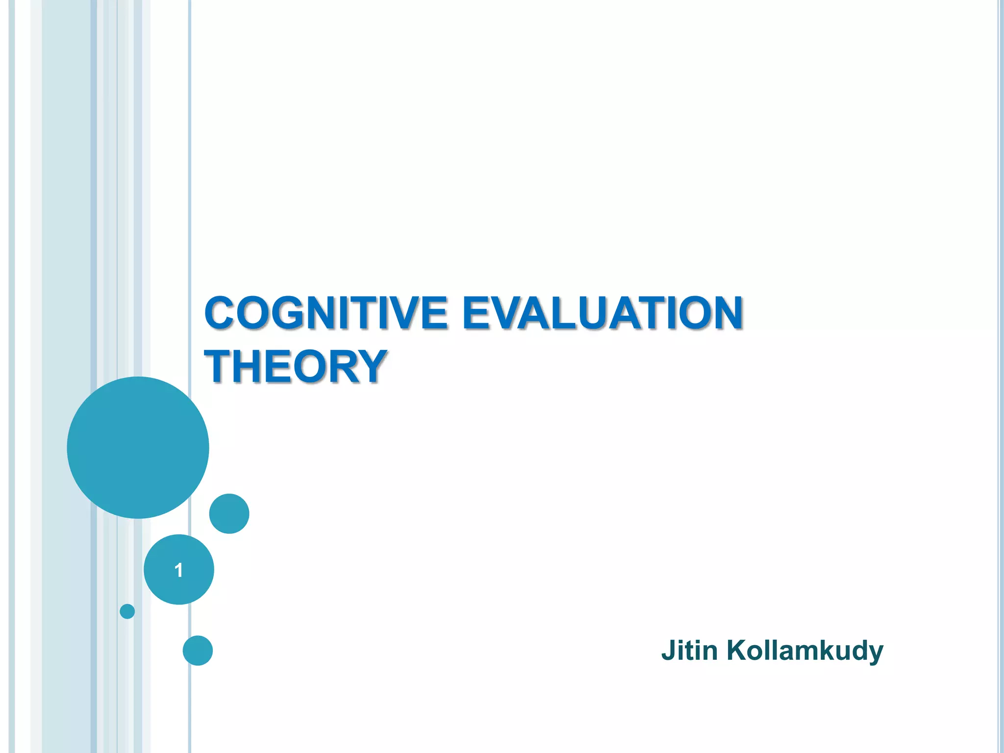 COGNITIVE EVALUATION
THEORY
Jitin Kollamkudy
1