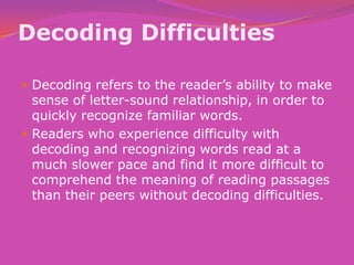 Cognitive factors that affects reading and writting | PPTX