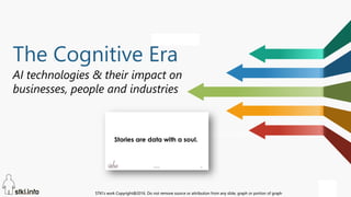 STKI’s work Copyright@2016. Do not remove source or attribution from any slide, graph or portion of graph
1
STKI’s work Copyright@2016. Do not remove source or attribution from any slide, graph or portion of graph
How will Digital Transformation transform all of us
The Cognitive Era
AI technologies & their impact on
businesses, people and industries
 