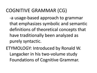 Cognitive online grammar definition