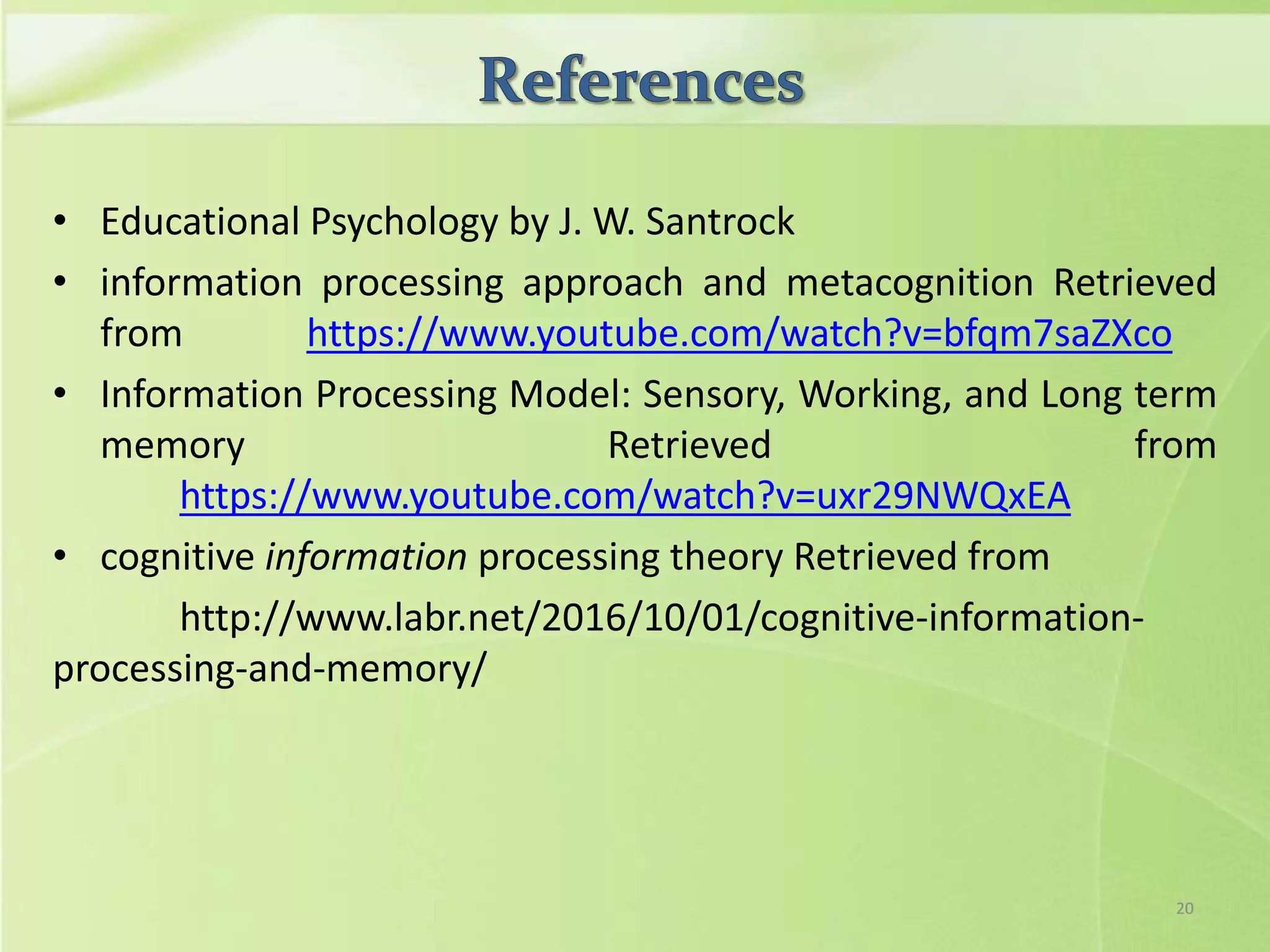 Cognitive information processing approach | PPTX