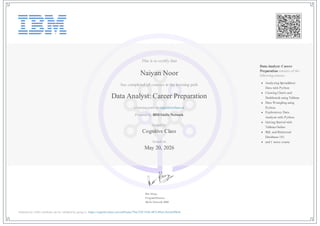 Comprehensive Data Analyst Career Preparation Learning Path | PDF
