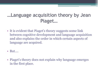 cognitive theory of language acquisition by jean piaget