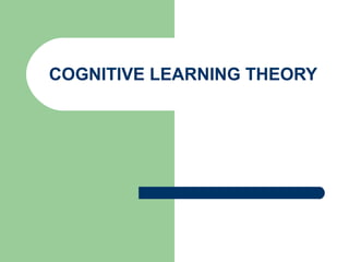 COGNITIVE LEARNING THEORY
 
