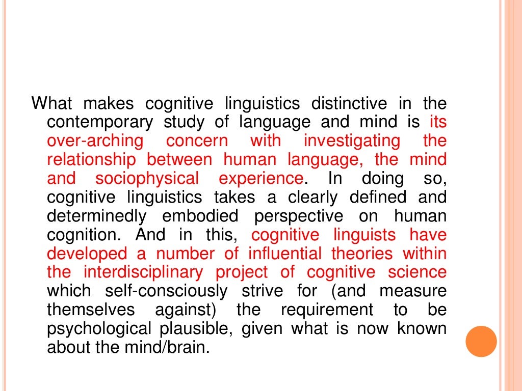essay about cognitive linguistics