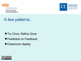 A few patterns.. Try Once, Refine Once Feedback on Feedback Classroom display 
